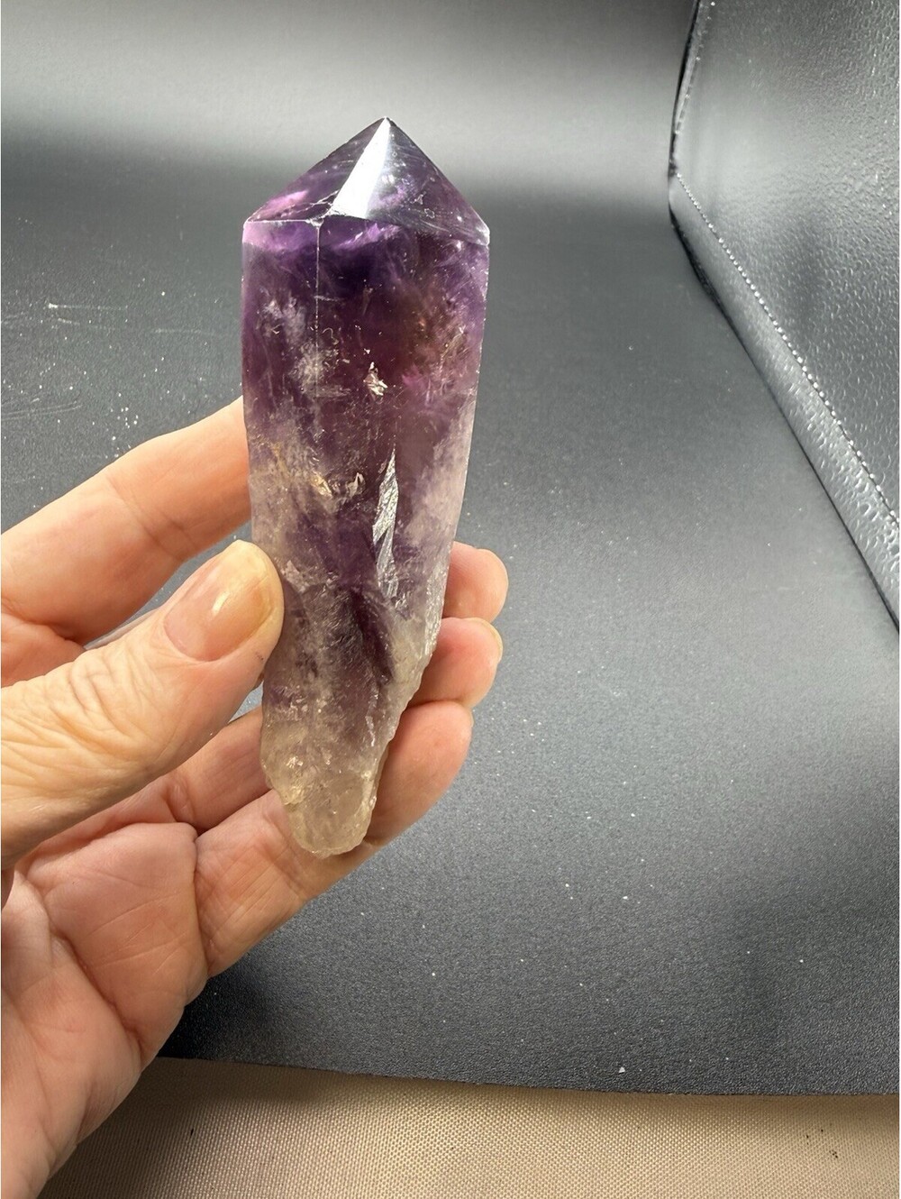 Natural Amethyst Crystal Healing Point 0.325 LB (147g) Deep Purple